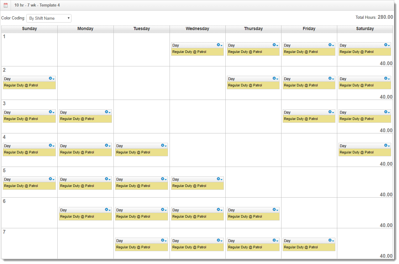 10 hour shift law enforcement schedule examples planit 7 day roster patterns